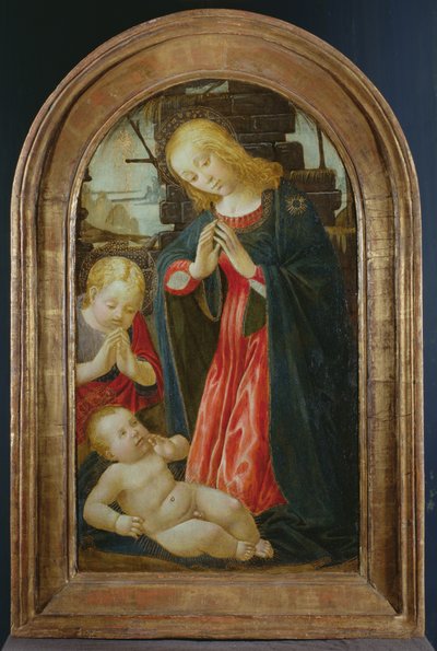 Madonna und Kind mit dem kleinen Johannes dem Täufer von Jacopo del Sellaio
